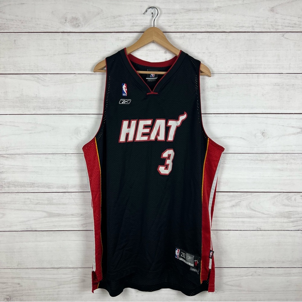 Vintage Miami Heat Dwayne Wade Reebok Jersey 2XL +2 Length